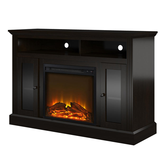 Console pour téléviseur Chicago d’Ameriwood Home avec foyer électrique pour téléviseurs à écran plat jusqu’à 50 po - espresso