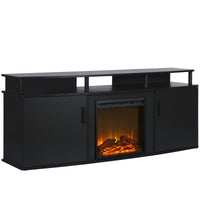 Console pour téléviseur Carson d’Ameriwood Home avec foyer électrique pour téléviseurs jusqu’à 70 po - noire
