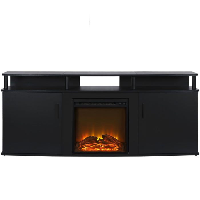 Console pour téléviseur Carson d’Ameriwood Home avec foyer électrique pour téléviseurs jusqu’à 70 po - noire