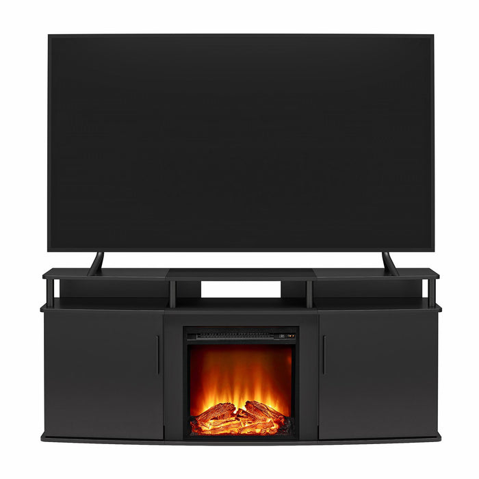 Console pour téléviseur Carson d’Ameriwood Home avec foyer électrique pour téléviseurs jusqu’à 70 po - noire