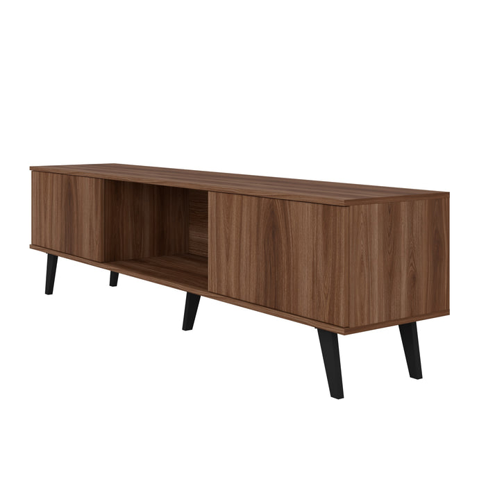 Meuble pour téléviseur Doyers de Manhattan Comfort de 70,87 po de style moderne du milieu du 20e siècle - brun noix
