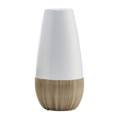 Ceramic 9" Two-Tone Vase - Cream and White|Vase deux teintes de 9 po en céramique - crème et blanc