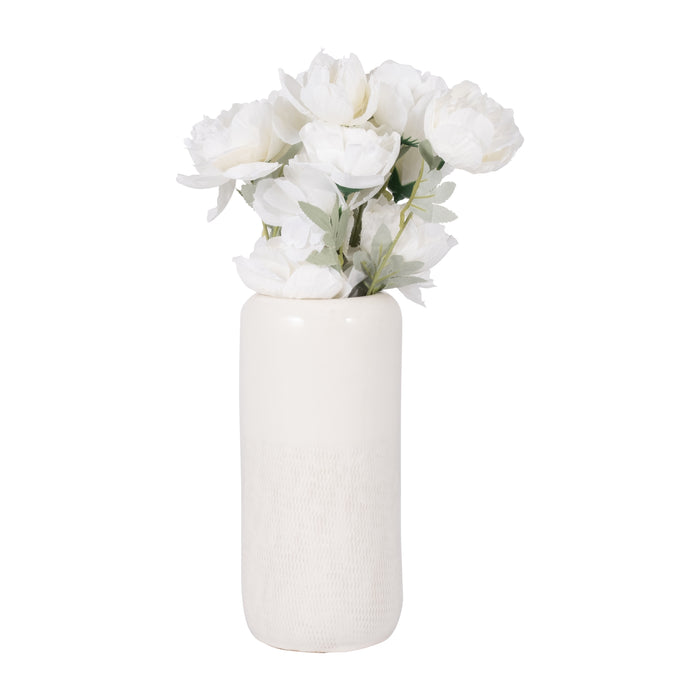 Vase rainuré de 12 po en céramique - noir