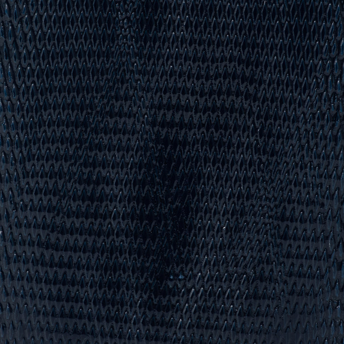 Vase carré rainuré de 12 po en céramique - bleu marine