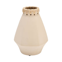 Vase de 10 po en céramique à motif tressé - naturel