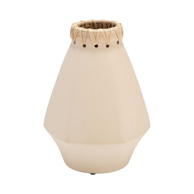 Ceramic 10" Vase with Weaving - Natural|Vase de 10 po en céramique à motif tressé - naturel