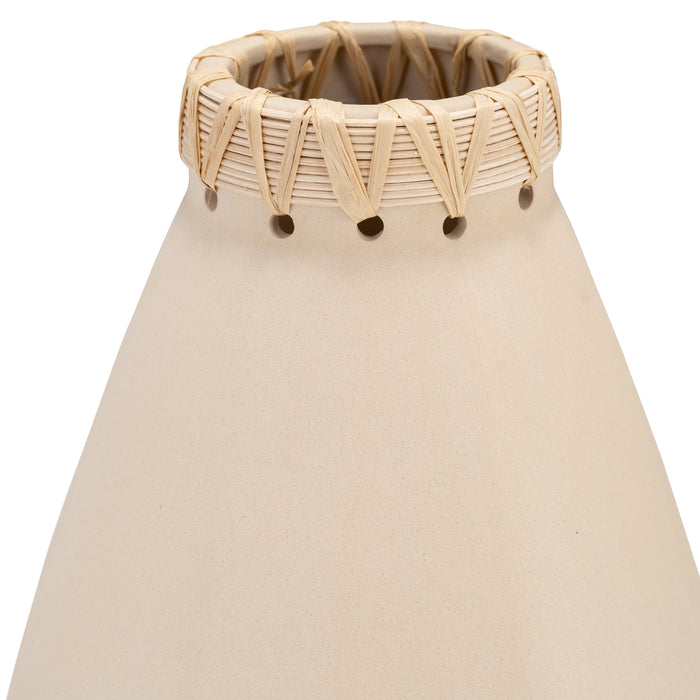 Vase de 10 po en céramique à motif tressé - naturel