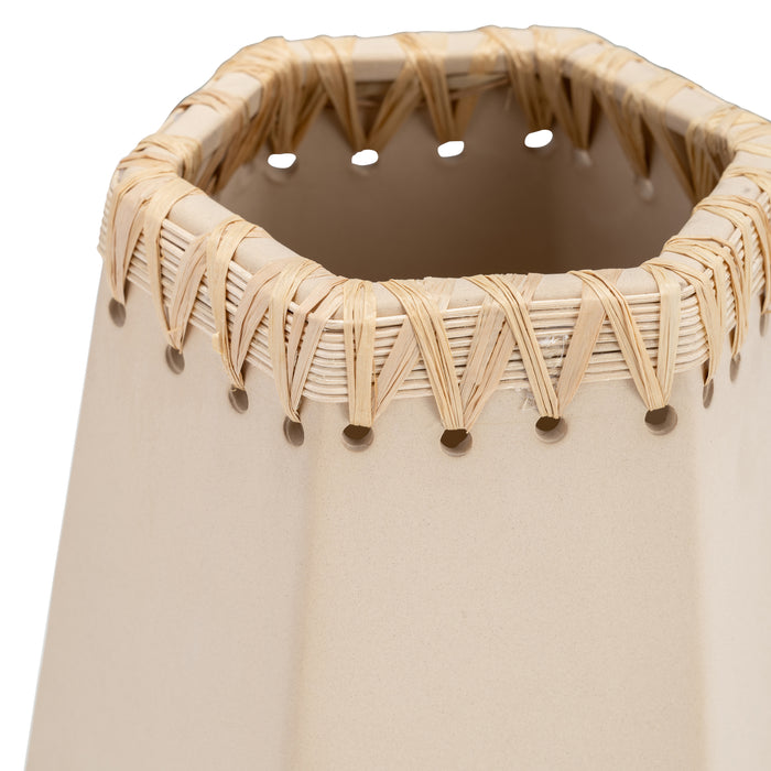 Vase de 11 po en céramique à motif tressé - naturel