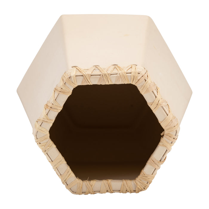 Vase de 11 po en céramique à motif tressé - naturel