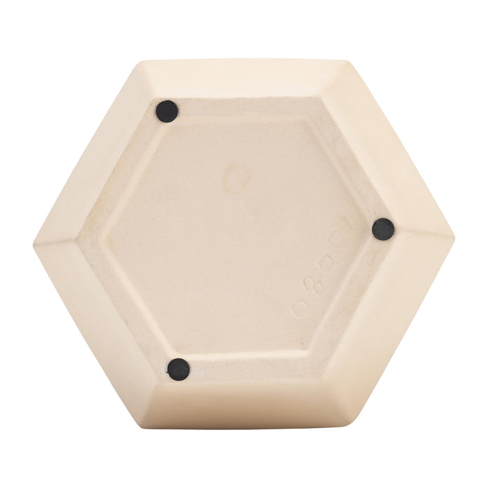 Vase de 11 po en céramique à motif tressé - naturel