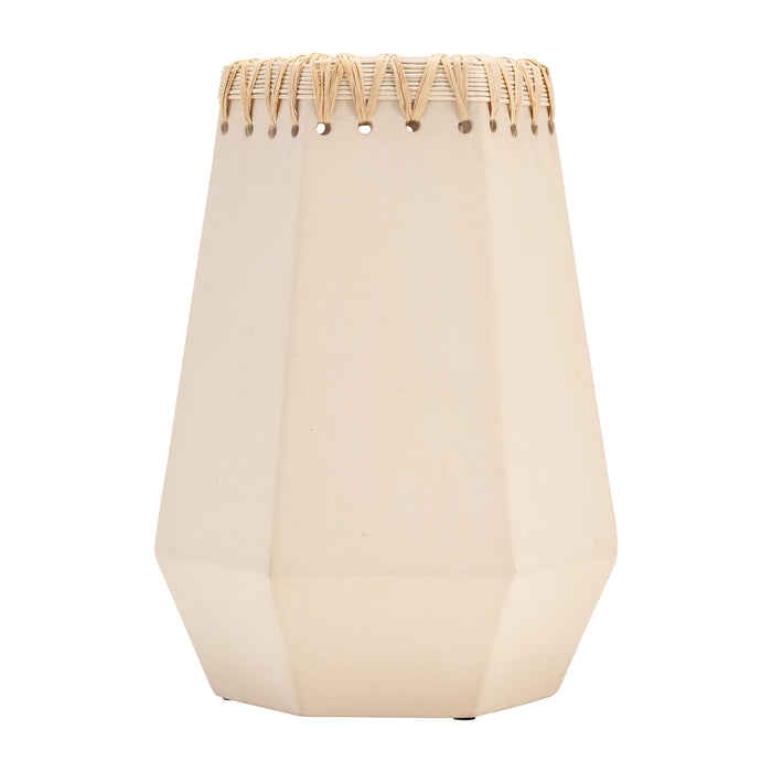 Vase de 11 po en céramique à motif tressé - naturel