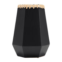 Vase de 11 po en céramique à motif tressé - noir