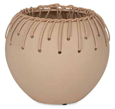 Natural 9" Ceramic Weave Bowl|Bol à motif tissé en céramique naturelle de 9 po