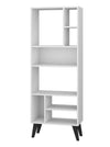 Bibliothèque haute Warren de Manhattan Comfort avec 8 tablettes - blanche et noire
