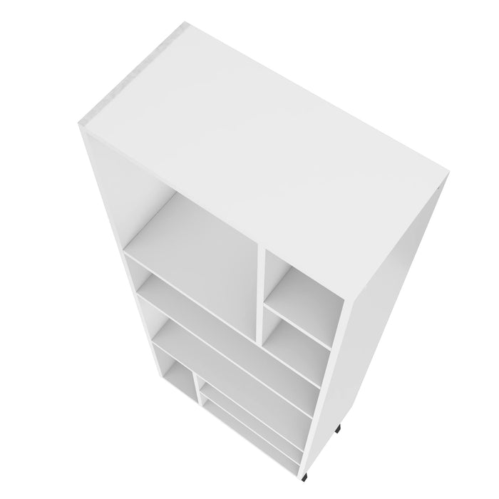 Bibliothèque haute Warren de Manhattan Comfort avec 8 tablettes - blanche et noire