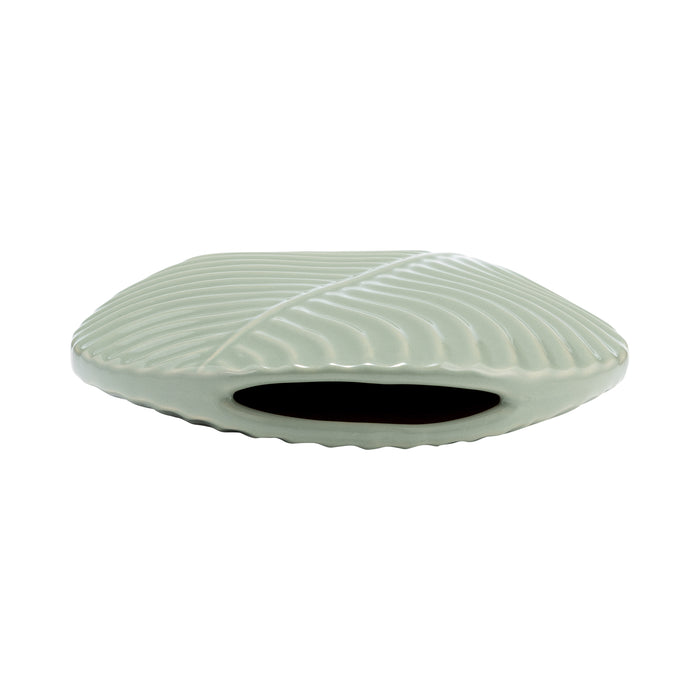 Vase rond de 7 po en céramique à motif botanique - concombre