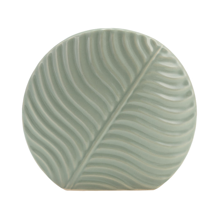Vase rond de 7 po en céramique à motif botanique - concombre