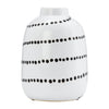 Vase à fleurs de 9 po en céramique à motif de points tourbillonnants - noir et blanc