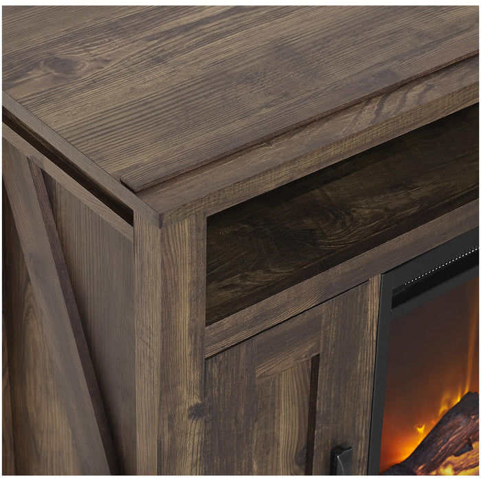 Console pour téléviseur Farmington d’Ameriwood Home avec foyer électrique pour téléviseurs jusqu’à 50 po - pin rustique