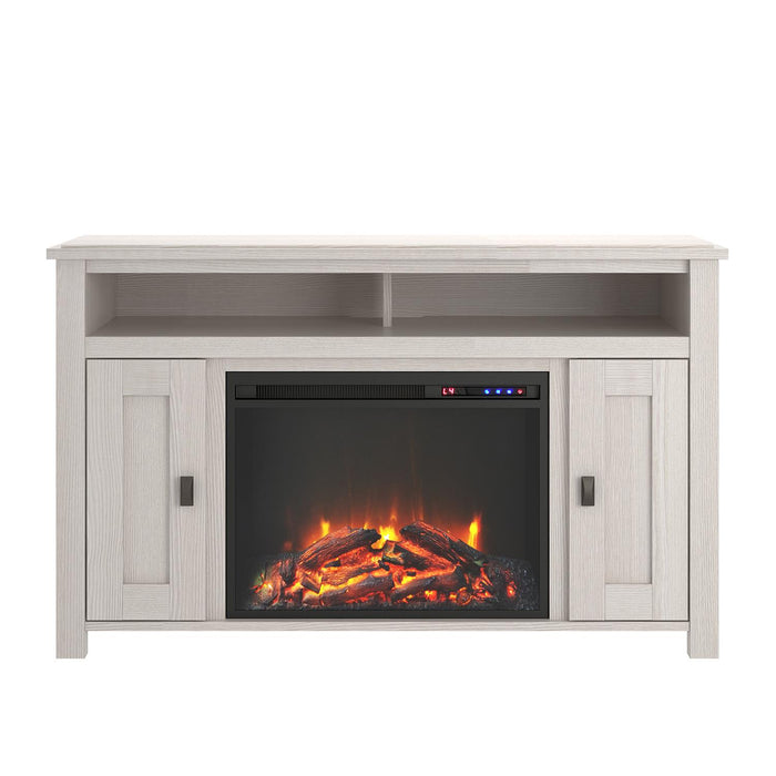 Console pour téléviseur Farmington d’Ameriwood Home avec foyer électrique pour téléviseurs jusqu’à 50 po - chêne ivoire