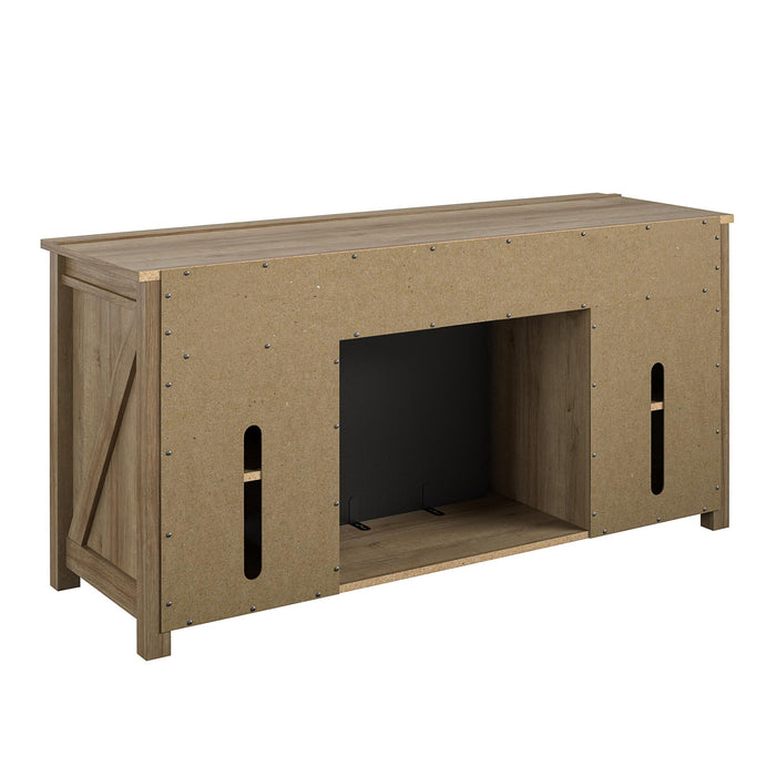 Console pour téléviseur Farmington d’Ameriwood Home avec foyer électrique pour téléviseurs jusqu’à 60 po - naturelle