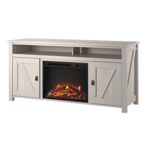 Console pour téléviseur Farmington d’Ameriwood Home avec foyer électrique pour téléviseurs jusqu’à 60 po - chêne ivoire