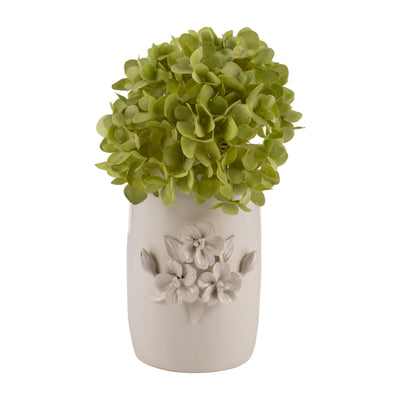 Ceramic 8" Flower Bunch Vase - Ivory|Vase de 8 po en céramique à motif bouquet de fleurs - ivoire