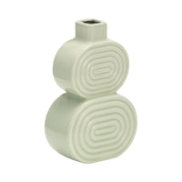 Vase de 10 po en céramique avec cercles superposés - concombre