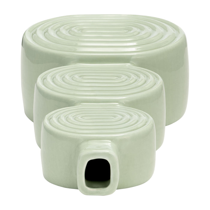 Vase de 12 po en céramique avec cercles superposés - concombre