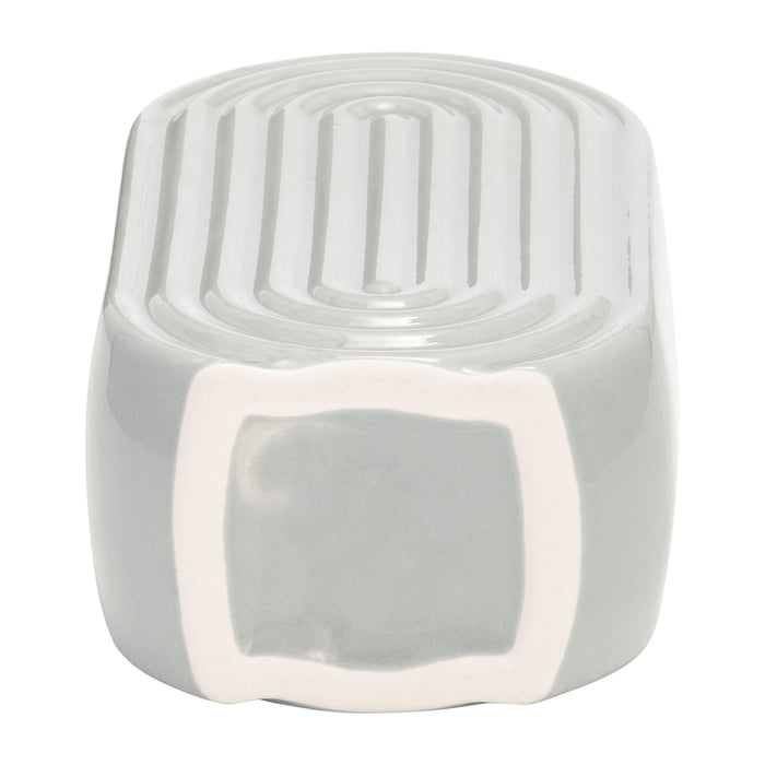 Vase ovale strié de 9 po en céramique - glacier
