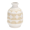 Vase de 10 po en céramique à motif de demi-cercles - ivoire