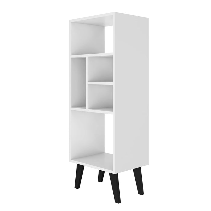 Bibliothèque à hauteur moyenne Warren de Manhattan Comfort avec 5 tablettes - blanche
