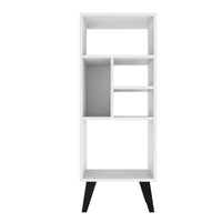 Bibliothèque à hauteur moyenne Warren de Manhattan Comfort avec 5 tablettes - blanche