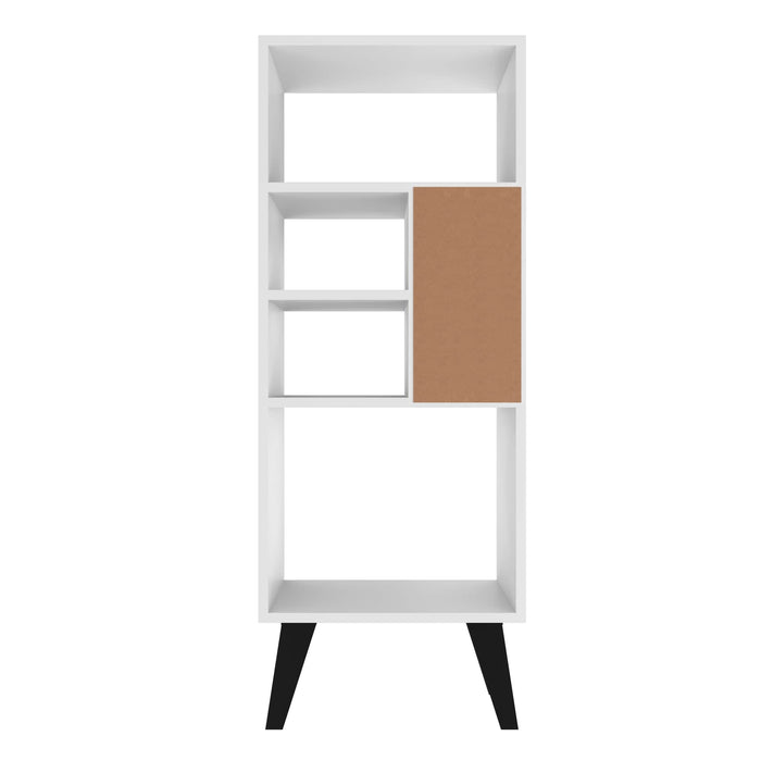 Bibliothèque à hauteur moyenne Warren de Manhattan Comfort avec 5 tablettes - blanche