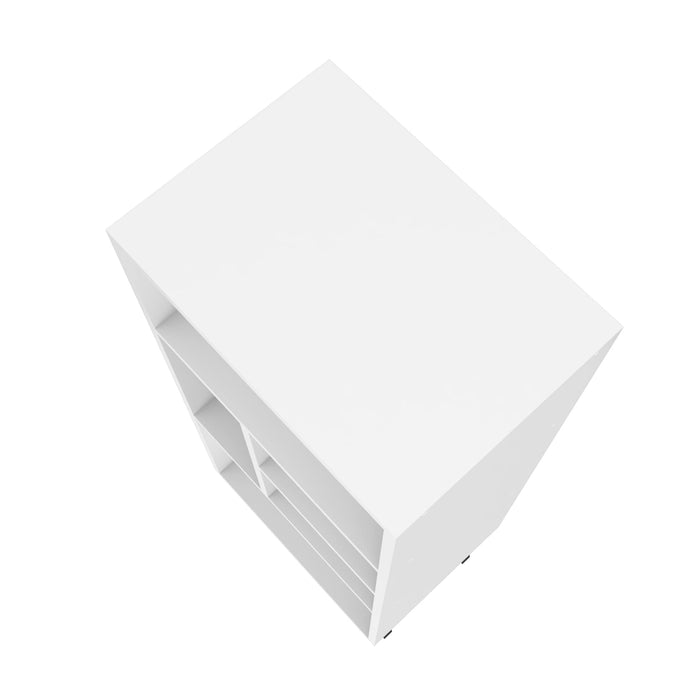 Bibliothèque à hauteur moyenne Warren de Manhattan Comfort avec 5 tablettes - blanche