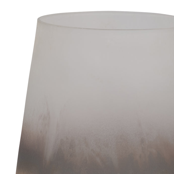 Vase de 9 po en verre au fini antique - ivoire
