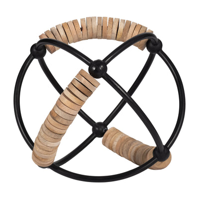 Metal 9" Abacus Orb - Natural and Black|Globe boulier de 9 po en métal - naturel et noir