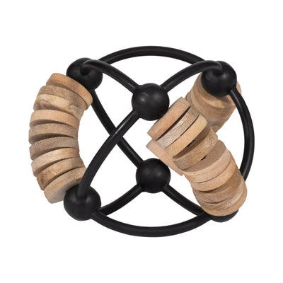Metal 6" Abacus Orb - Natural and Black|Globe boulier de 6 po en métal - naturel et noir