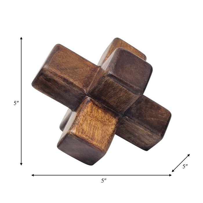 Osselet de 5 po en bois - brun