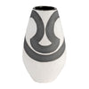 Vase de 11 po en grès noir - noir et blanc