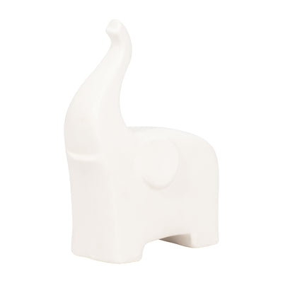 Ceramic 7" Trunk Up Elephant - White|Éléphant de 7 po en céramique avec trompe vers le haut - blanc
