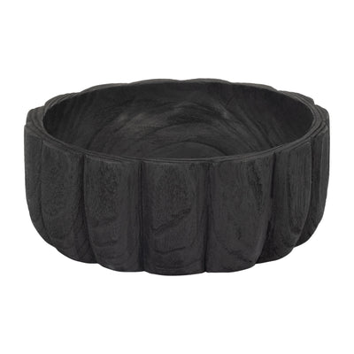 Wood 9" Scalloped Bowl - Black|Bol festonné de 9 po en bois - noir