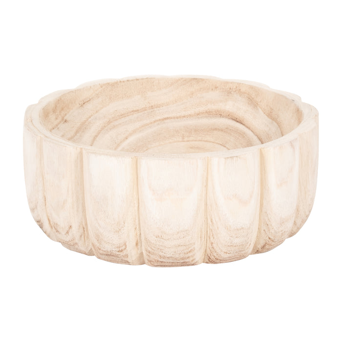 Bol festonné de 9 po en bois - naturel