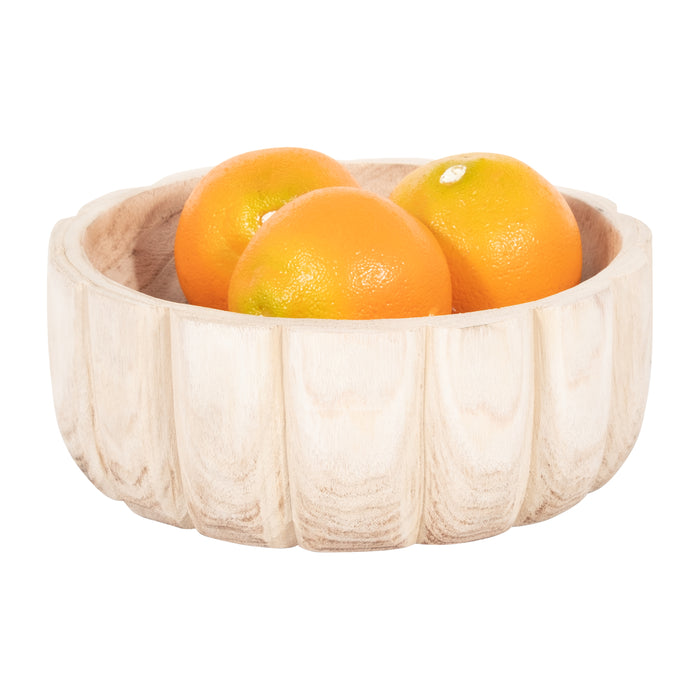 Bol festonné de 9 po en bois - naturel