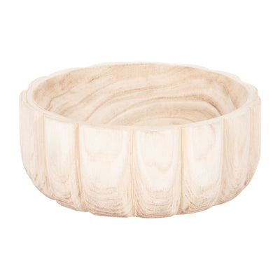Wood 9" Scalloped Bowl - Natural|Bol festonné de 9 po en bois - naturel