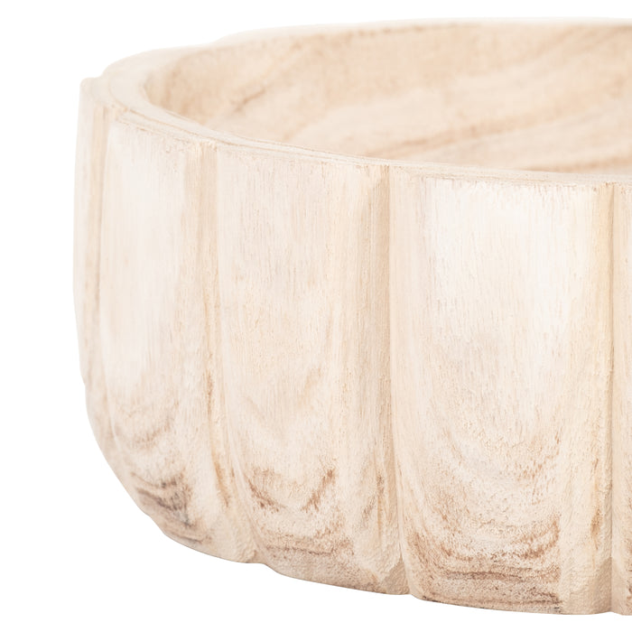 Bol festonné de 9 po en bois - naturel