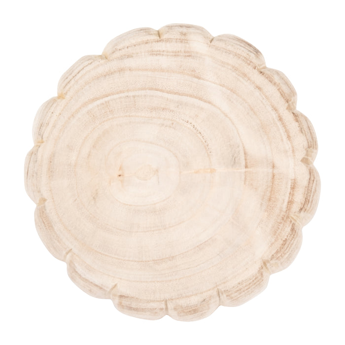 Bol festonné de 9 po en bois - naturel
