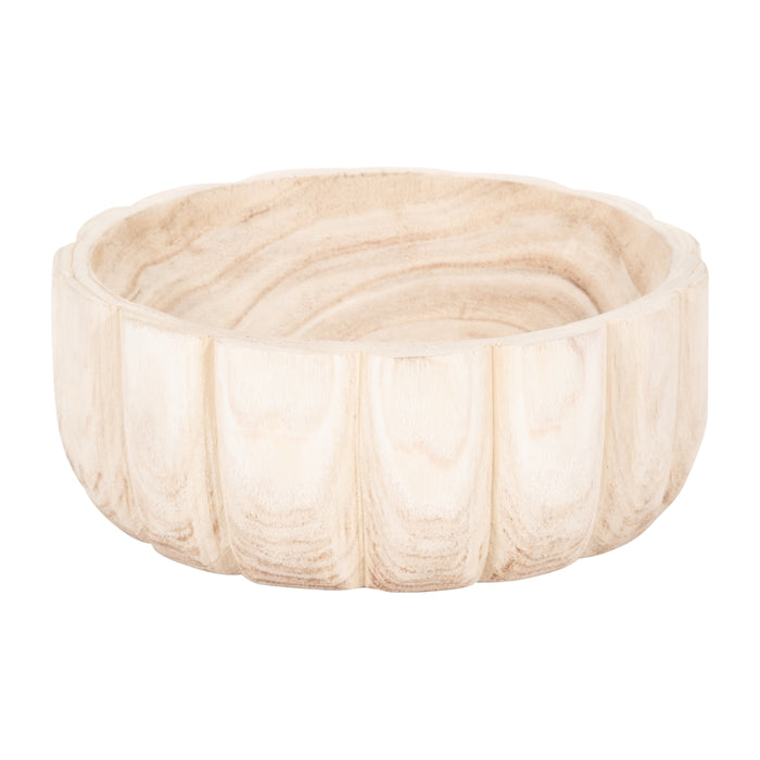 Bol festonné de 9 po en bois - naturel