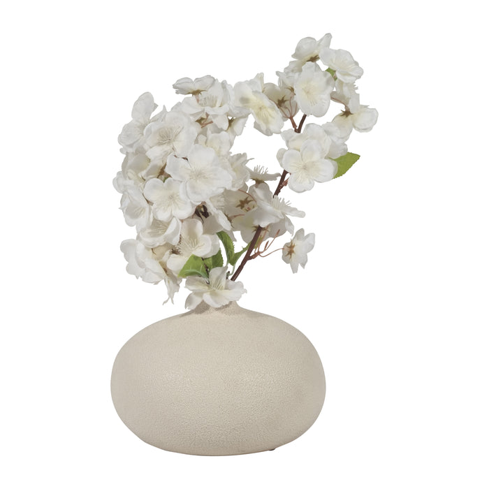 Vase rond de 5 po en céramique à texture volcanique - coton