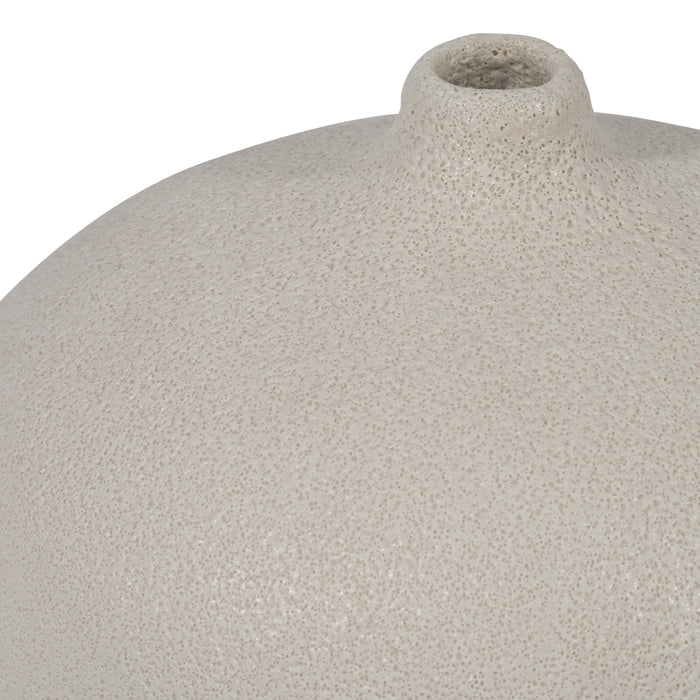 Vase rond de 5 po en céramique à texture volcanique - coton